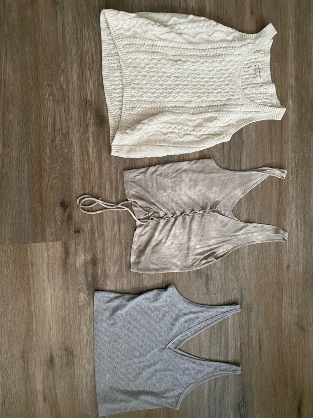 Lucky Brand Cream Cable Knit Sweater Tank